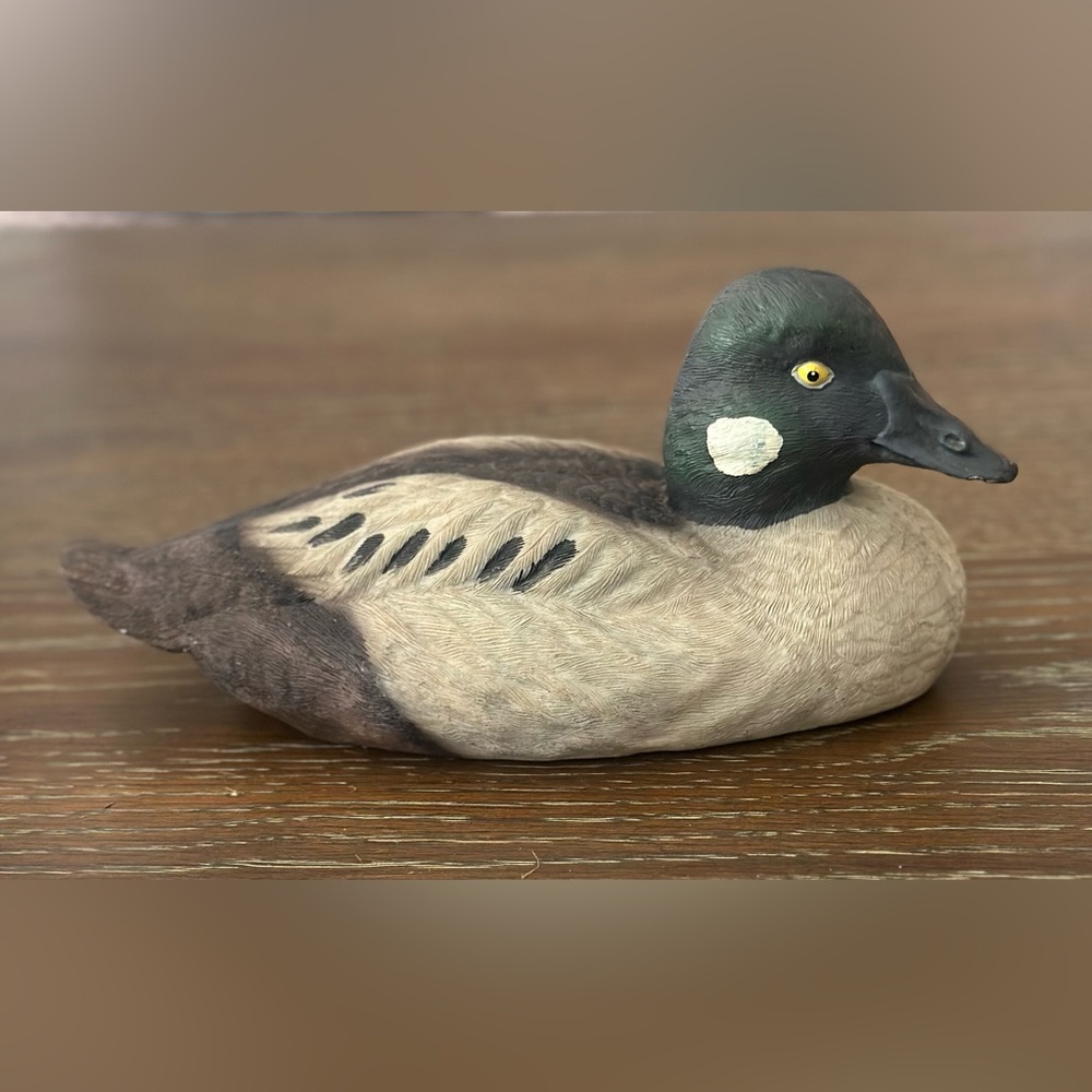 Vintage resin goldeneye duck